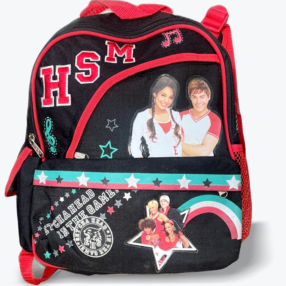 Disney High School Musical Backpack Y2K Troy Gabriella Senior Trend Black